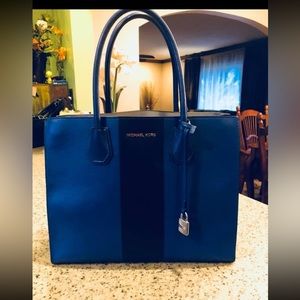 Michael Kors blue and black purse